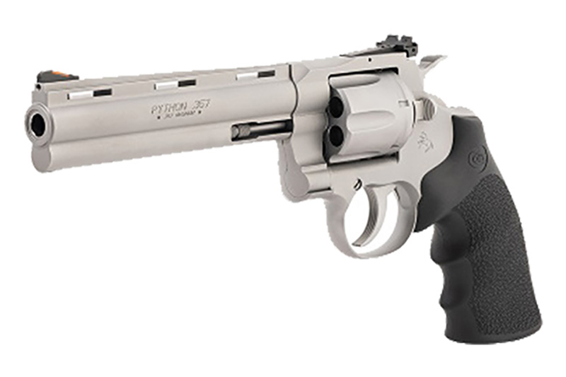 Python, .357 Mag, 6", Stainless, Black Hogue Grip, 6-rd