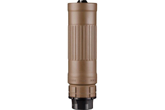 Lazarus 6 Silencer, 6mm, w/ Xeno Adapter & DA129, 1/2-28 Xeno, FDE