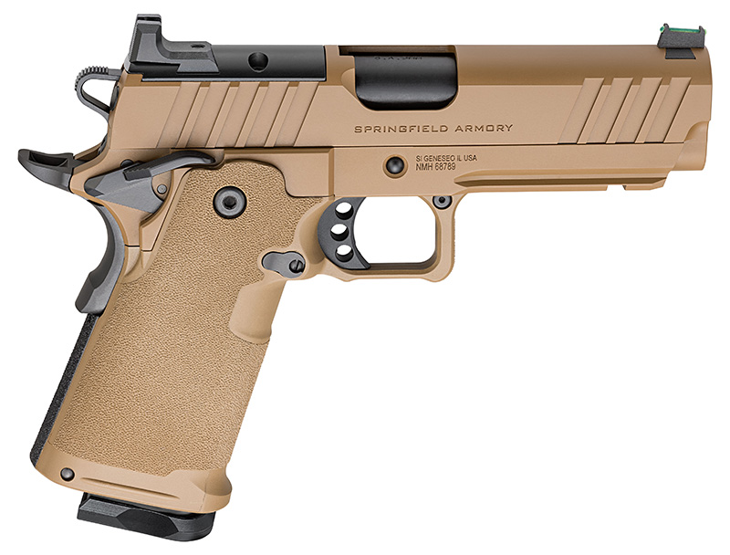 1911 DS Prodigy_ AOS, 9mm, 4.25" Barrel, Fiber Optic Front, Coyote, Low Capacity, (2) 10-rd