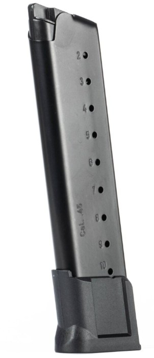 Magazine, .45 ACP, 1911 FS, Steel, Extended, Blued, 10-rd