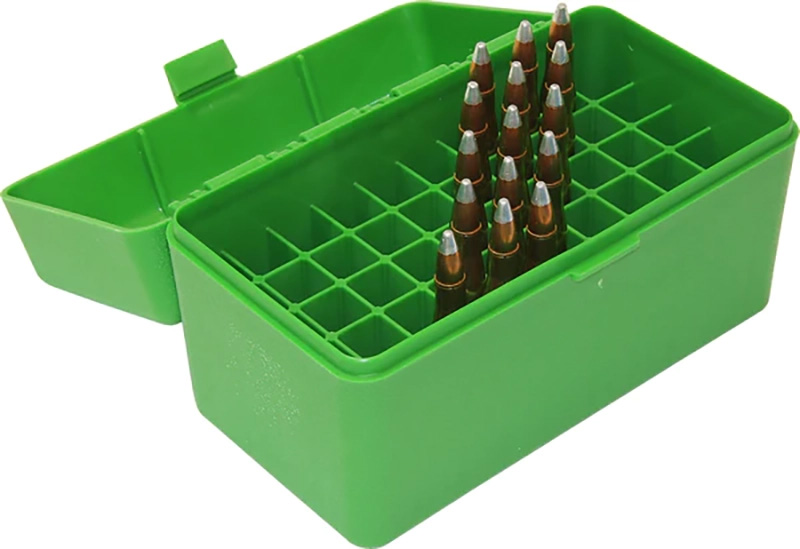 Ammo Box, 50 Round, Flip-Top, Green