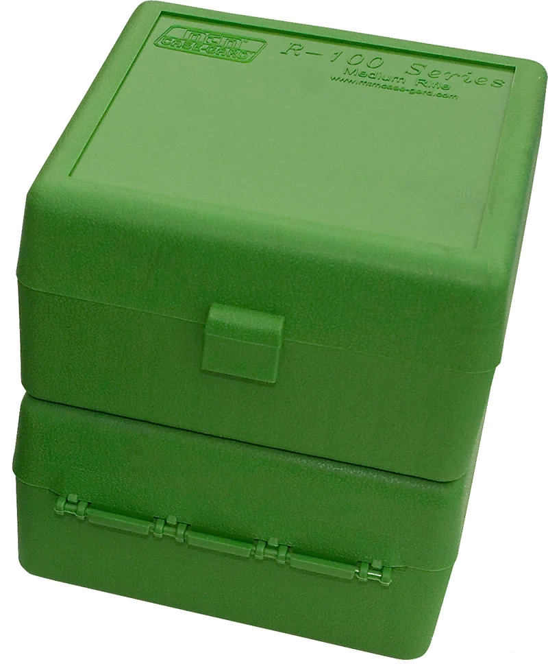 Ammo Box, 100 Round, Flip-Top, Green