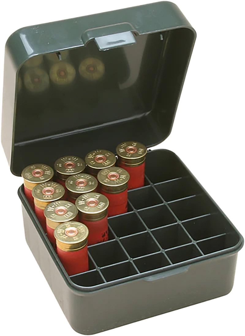 Shotshell Box, 25 Round, Flip-Top, Forest Green