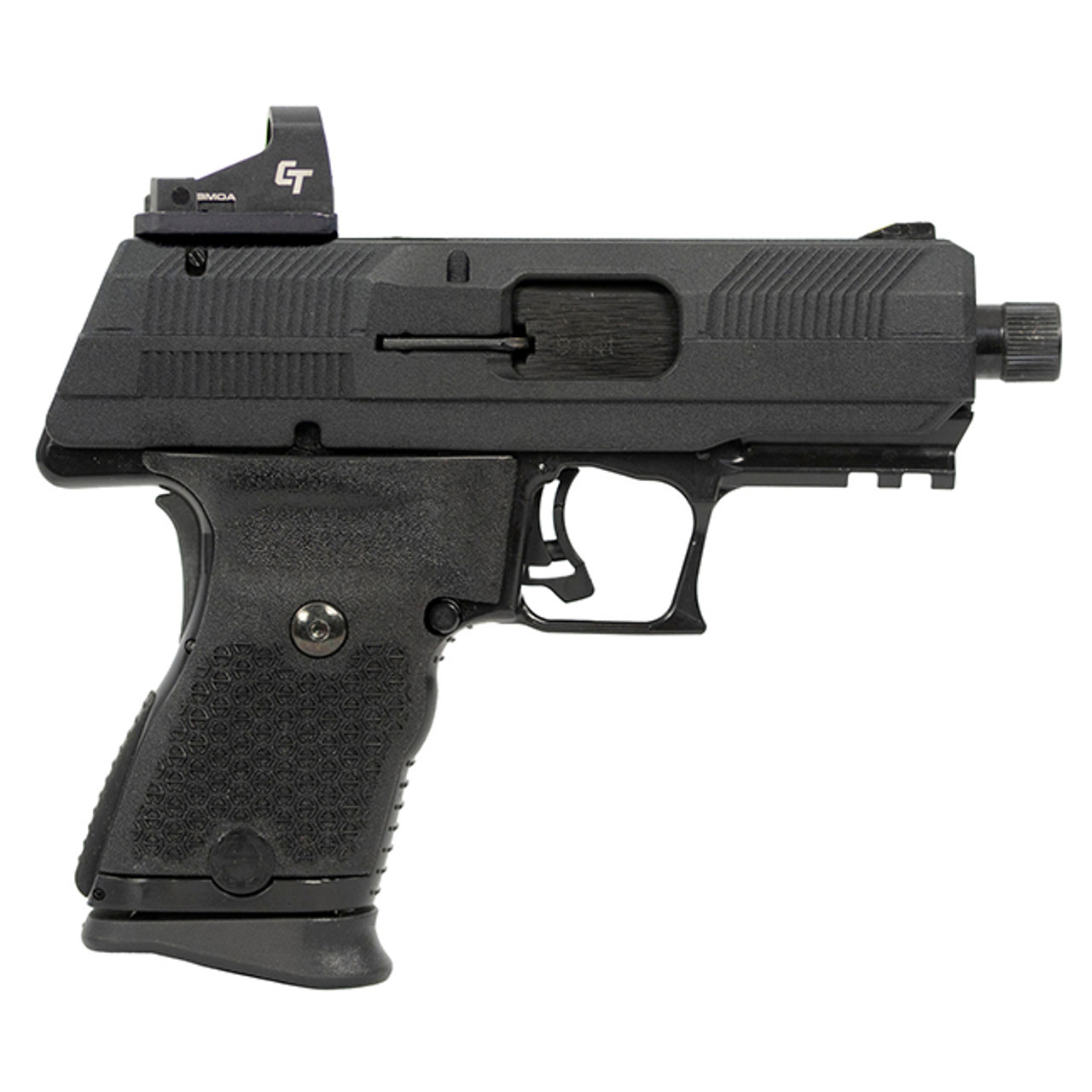 YC9, 9mm, 3.93" Threaded Barrel, Black, (Kit) W/CT Red Dot and hardcase, 10-rd