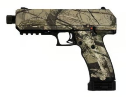 JHP Gen 2, .45 ACP, 5.25" Threaded Barrel, Black/Woodland Camo, 9-rd