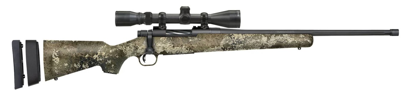 Patriot Youth Super Bantam, .350 Legend, 22" TB, 3-9x40 Duplex Scope, Matte Blue, Strata Camo, 4-rd