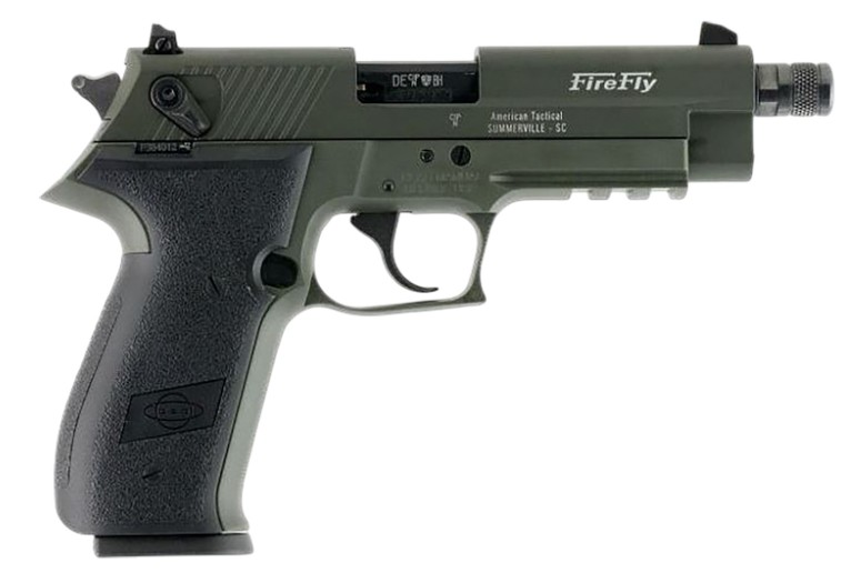 GSG Firefly, .22LR, 4.9" Threaded Barrel, OD Green, 13-rd