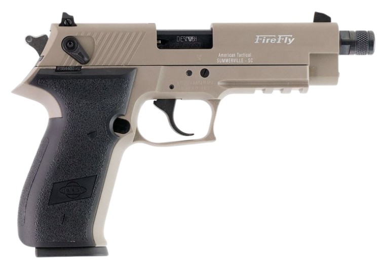 GSG Firefly, .22LR, 4.9" Threaded Barrel, Tan, 13-rd