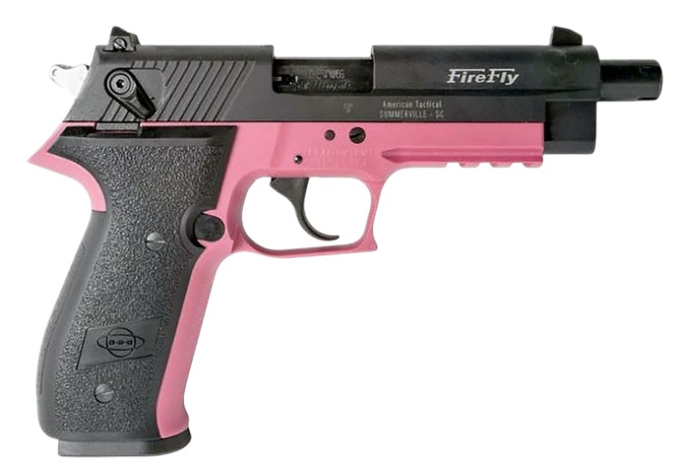 GSG Firefly, .22LR, 4.9" Threaded Barrel, Black, Pink, 13-rd