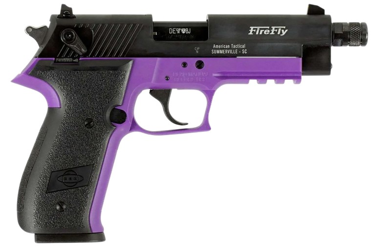 GSG Firefly, .22LR, 4.9" Threaded Barrel, Black, Purple, 13-rd