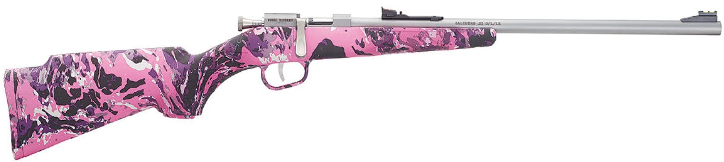 Mini Bolt Youth G2, .22 S/L/LR, 16.25" Barrel, Fiber Optic Sights, Stainless/Muddy Girl Camo, 1-rd