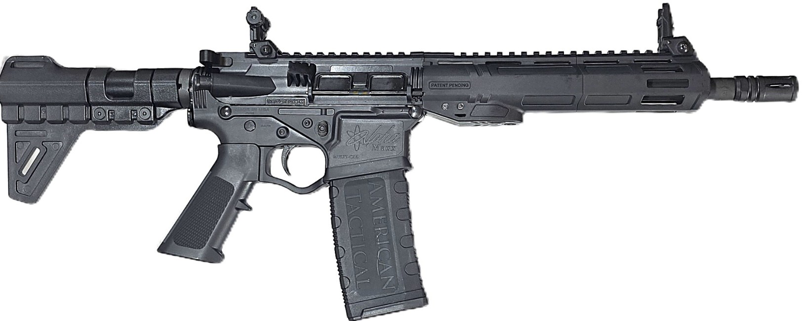 Alpha MAXX Pistol, .300 BLK, 10.5" Threaded Barrel, Flip Up Sights, M-LOK, Black, 30-rd