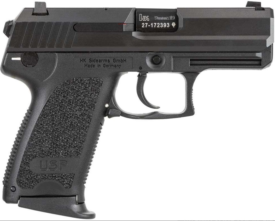 USP9 Compact V7 LEM, 9mm, 3.58" Barrel, Fixed Sights, Black, (2) 10-rd