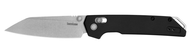Iridium, 3.45" Reverse Tanto, Pocketknife, Stonewash/Black Aluminum Handle, KVT Open System