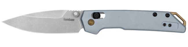 Mini Iridium, 3", Spear Point, Pocketknife, Stonewash/Ice Blue Aluminum Handle, KVT Open System