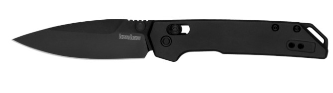 Mini Iridium, 3", Spear Point, Pocketknife, Black/Black Aluminum Handle, KVT Open System