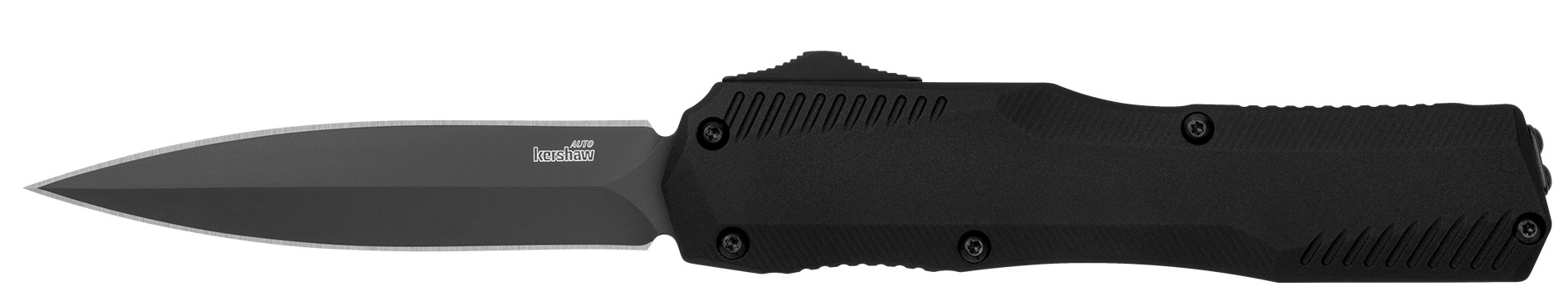 Livewire Double Edge, 3.45", Spear Point, Black/Black Aluminum Handle, Slide Button
