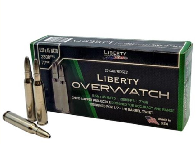 Overwatch, 5.56mm, 77 Grain, 100% Copper, Hollow Point, 20/Box