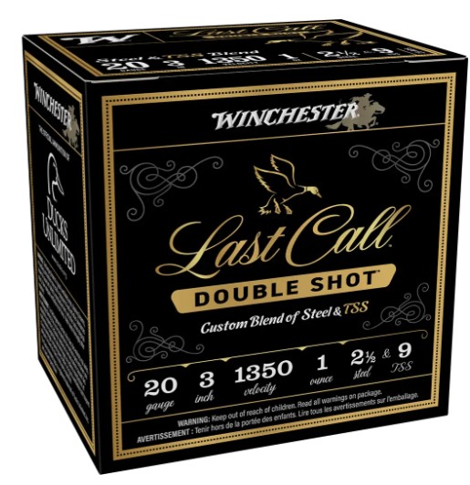 Last Call Double Shot, 20 Gauge, 3", 1 oz, #2.5 / #9 Shot, TSS, 25/Box