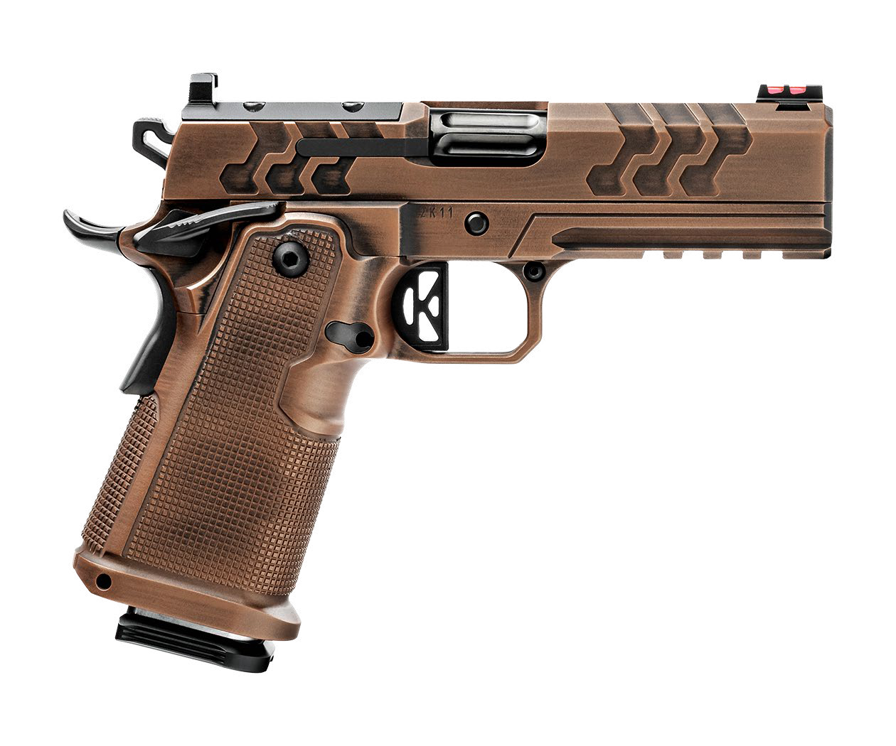 2K11 Pro Minotaur, 9mm, 4.25" Fluted Barrel, OR, Front Tag Sights, Sandstone, (2) 19-rd