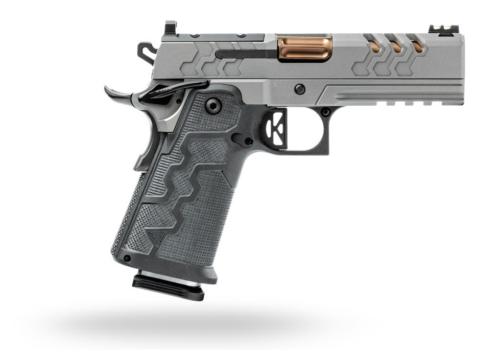 2K11 Pro Stainless, 9mm, 4.25" Fluted Barrel, OR, Front Tag Sights, Granite/Dark Grey, (2) 19-rd