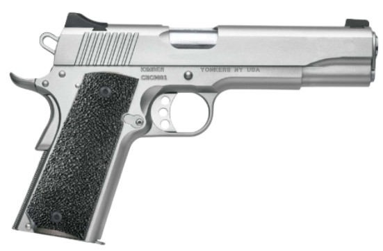 K1911 Stainless II (Clean), .45 ACP, 5" Barrel, White Dot, Ergo Grips, Stainless/Black, 8-rd