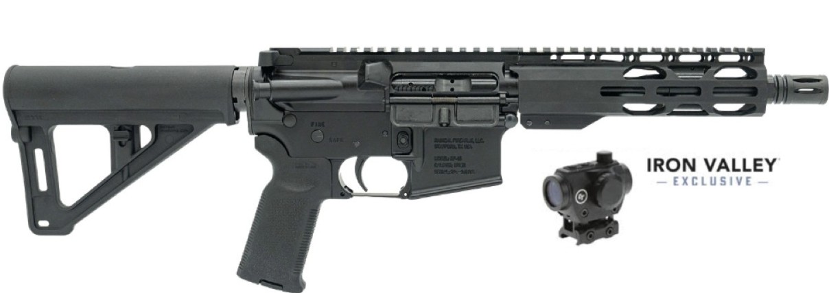 RF-15 Pistol Bundle, 5.56 NATO, 7.5" Barrel, Magpul BTR Brace, CT Red Dot, Black, 30-rd, IVS Exclusive