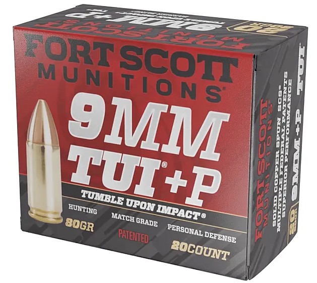 9mm+P, TUI, Solid Copper, 80 Grain, 20/Box