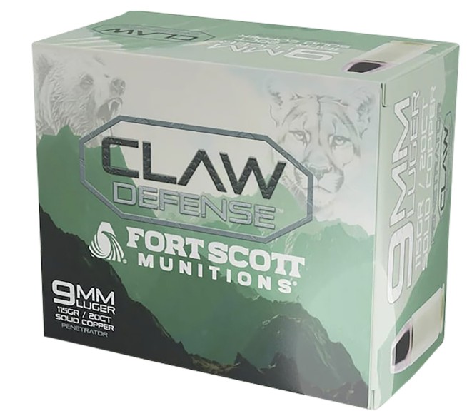 Claw Defense, 9mm, Solid Flat nose, 115 Grain, 20/Box