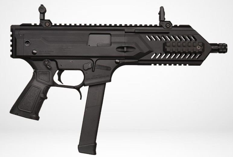 Blade8, 9mm, 8" Threaded Barrel, Flip up Sights, Picatinny, Black, 33-rd