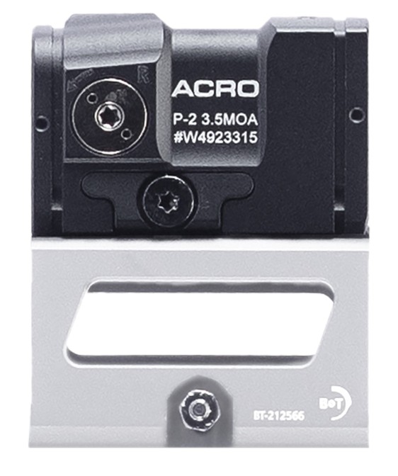B&T Aimpoint ACRO P-2, 3.5 MOA Red Dot Sight, w/39mm Skeleton Mount, Black, White