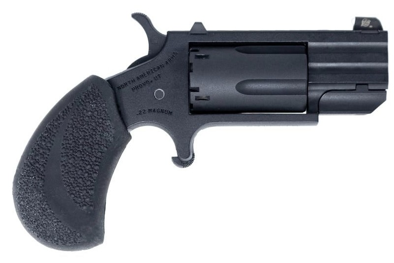 Pug Mini-Revolver, .22 LR/.22 Mag, 1" Barrel, Dot Sight, Black, Rubber Grip, 5-rd