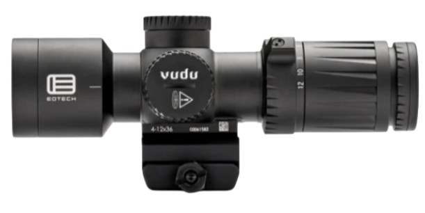 VUDU Ultra Short Riflescope, 4-12x36mm, FFP, MD5 Reticle, Integrated Mount, Black