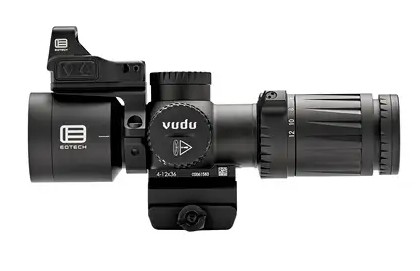 VUDU Ultra Short Riflescope Pkg, 4-12x36mm, FFP,  MD5 Reticle, Includes Integrated Mount, w/EFLX, Black