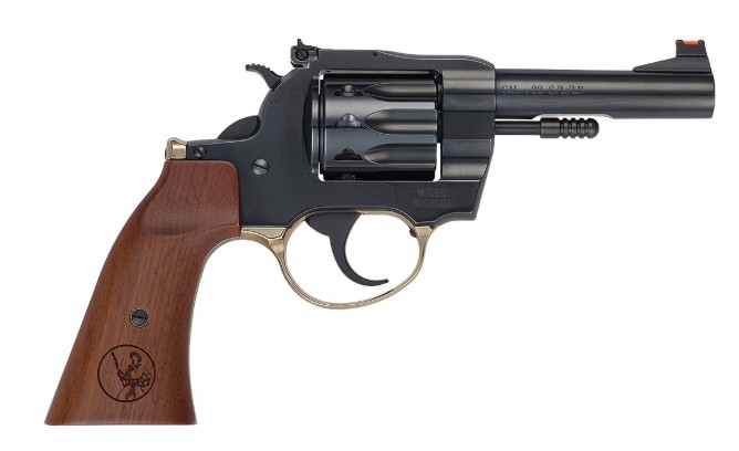 H16 Golden Boy Deadeye Revolver, .22 S/L/R, 4" Round Barrel, Blued, Walnut, Gunfighter Grip, 10-rd