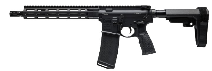 DD4 P Pistol, 5.56, 11.5" Heavy Threaded Barrel, M-LOK, SBA3 Brace, Black, 30-rd