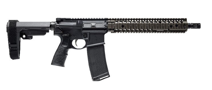 GL/SSC Pistol, 5.56, 12.5" Heavy TB, RIS II Rail, SBA3 Brace, FDE, Black, 30-rd