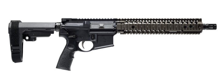 GL/SSC Pistol, 5.56, 12.5" Heavy TB, RIS II Rail, SBA3 Brace, FDE, Black, No Mag