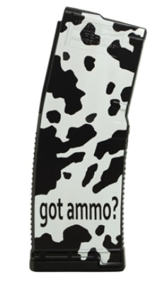 Magazine, AR-15, 5.56, Mod-A, Black, Cow, "Got Milk", 30-rd