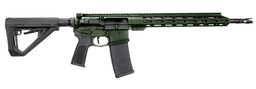 STORM CAT4, 5.56 NATO, 16" TB, OR, M-LOK, Hybrid FH/Comp, Green, 30-rd
