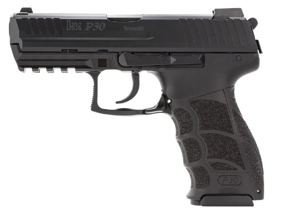 P30 V3, 9mm, 3.85", Front NS, Rear Decocker, Black, (2) 10-rd