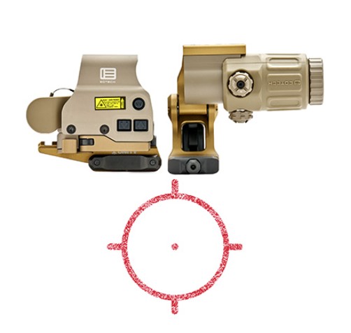 Holographic Hybrid Sight & Magnifier Combo, EXPS3-0 HWS, G33 Mag w/Unity FAST FTC Omni Mount, Tan