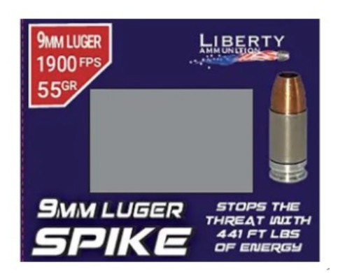 Liberty Spike, 9mm, 55 Grain, 20/Box