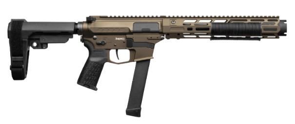 Zeroed Banshee Pistol, MkGs, 9mm, 6.5" TB, RipBrace, Bronze, Compatible with Glk Mag, 33-rd