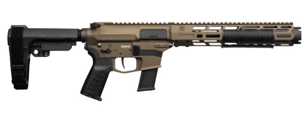 Zeroed Banshee Pistol, MkG, .45 ACP, 6.5 TB, RipBrace, Bronze, Compatible with Glk Mag, 13-rd