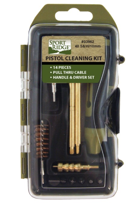 Pistol Cleaning Kit, .40 Cal/10mm ,14 Pc