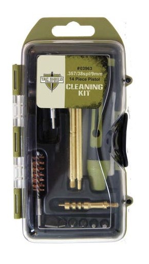 Pistol Cleaning Kit, .357 Mag/.38 Spl/9mm, 14 Pc