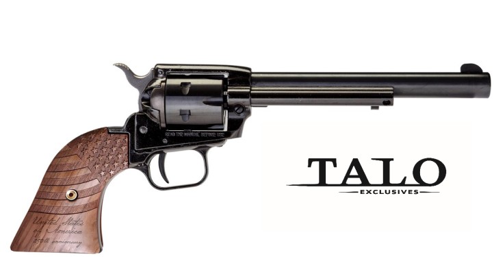 Rough Rider, .22 LR, 4.75" Black, Wood, USA 250th Grips, 6-rd, TALO