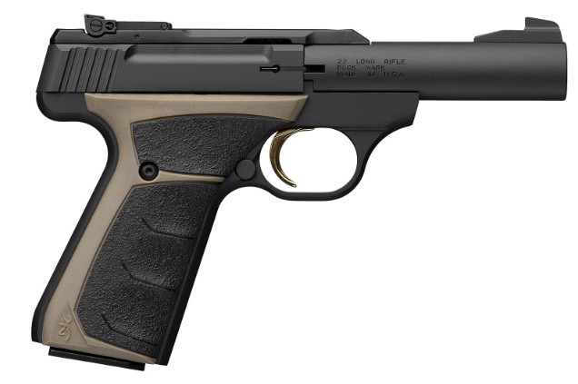 Buck Mark Micro Bull, .22LR, 4" BB, Blued, FDE, (2) 10-rd