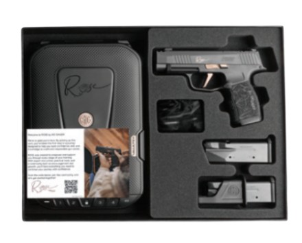 P365XL Rose Comp Pkg, 3.1", Comp SIG-LOC OR Slide, Rose Gold, Black, (2) 12-rd